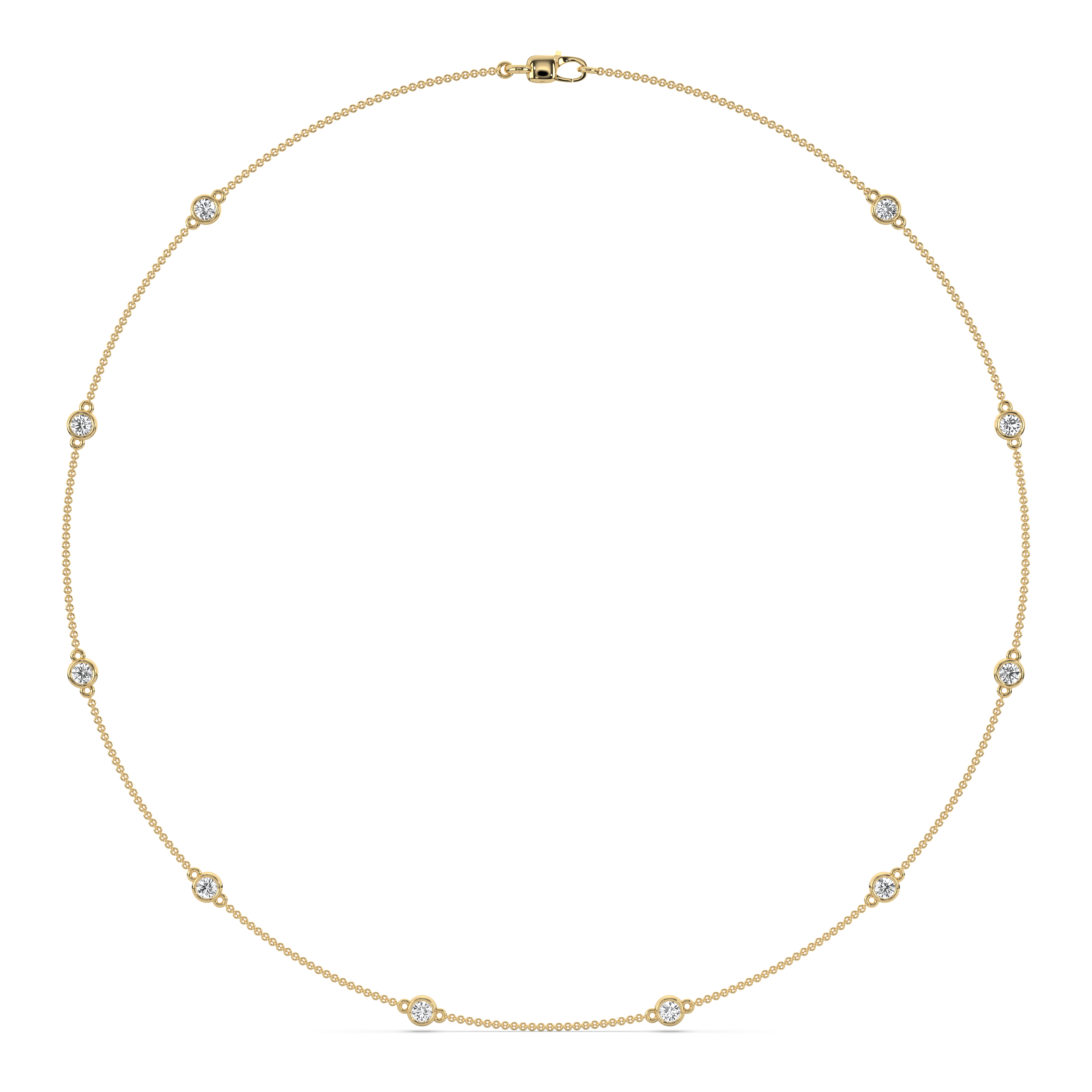 Diamond Bezel Station Necklace