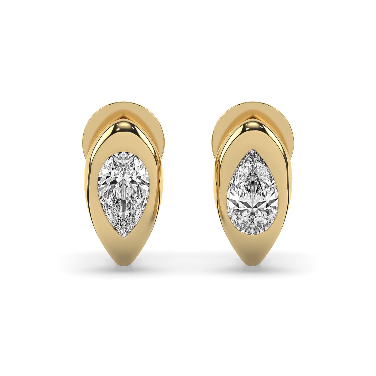 The Large Pear Diamond Stuggie Earrings