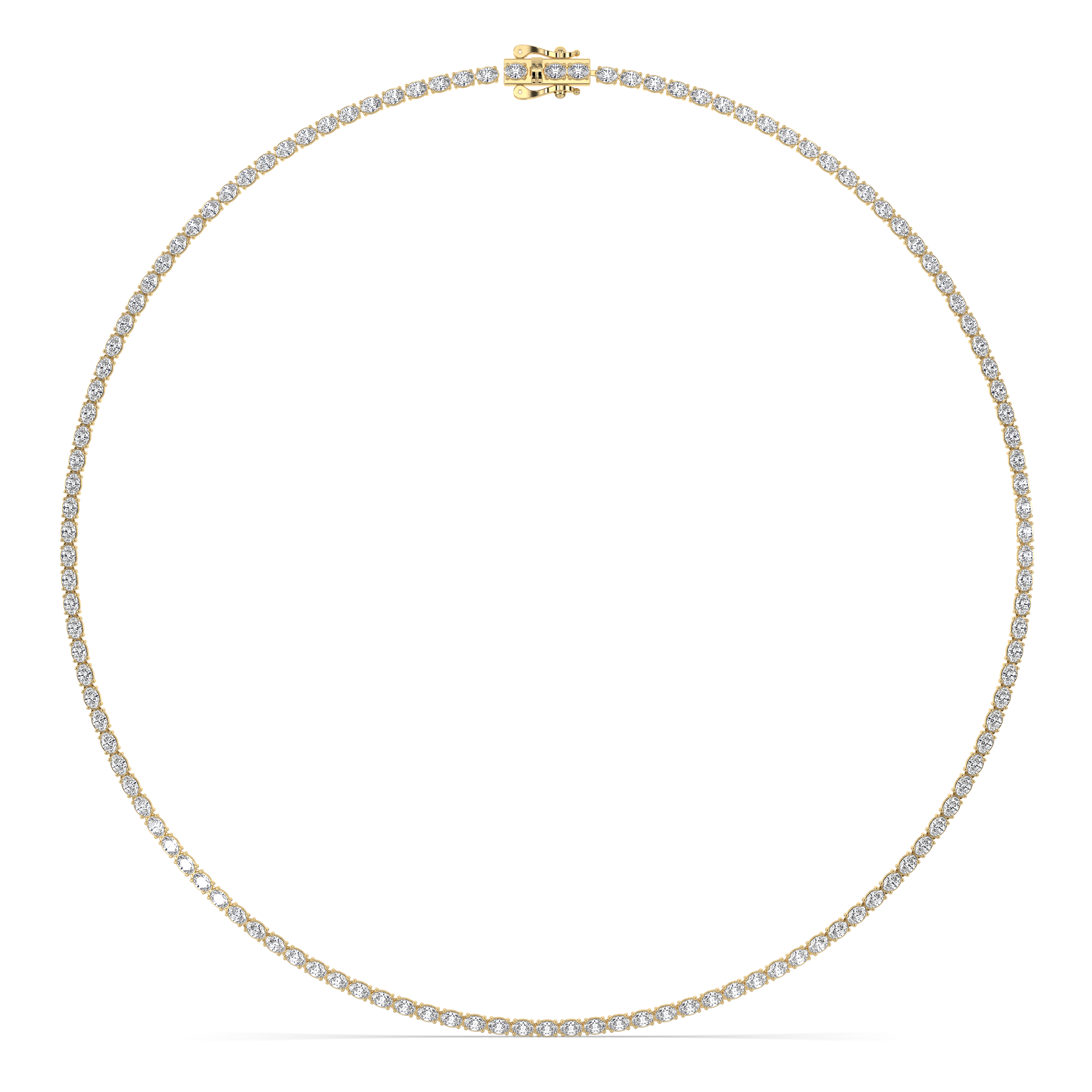 Signature East West Oval Diamond Tennis Necklace