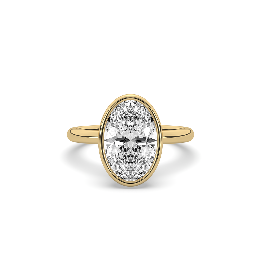 Bezel Oval Diamond Solitaire Ring