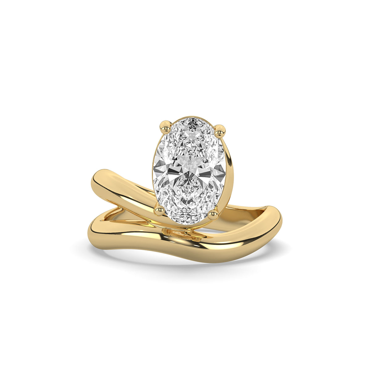The Oval Diamond Wave Ring