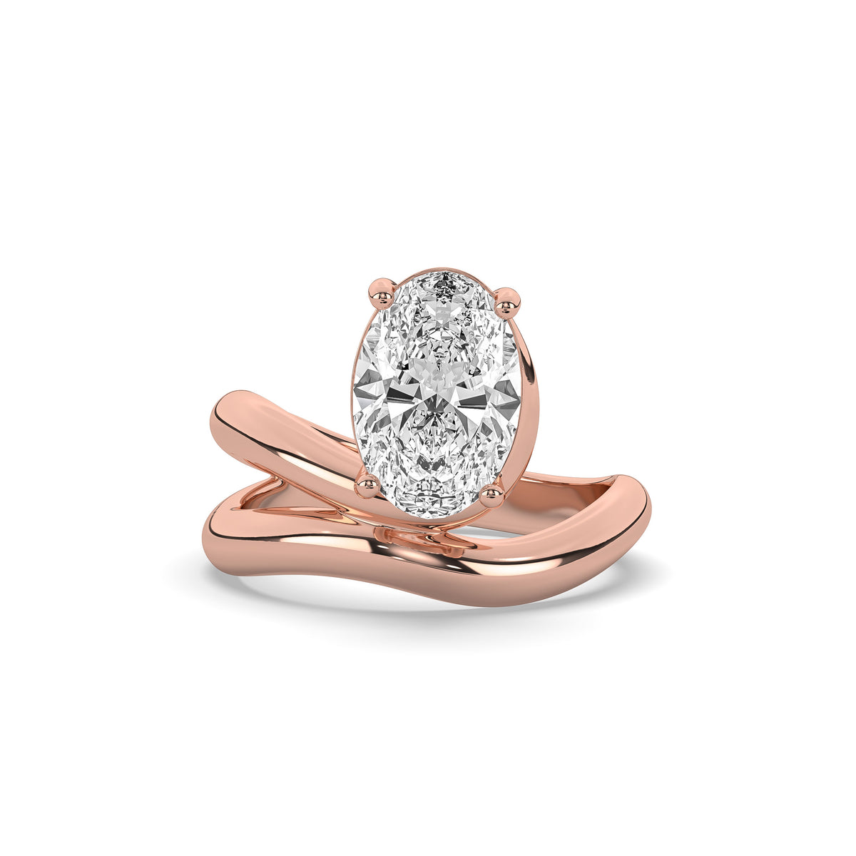 The Oval Diamond Wave Ring