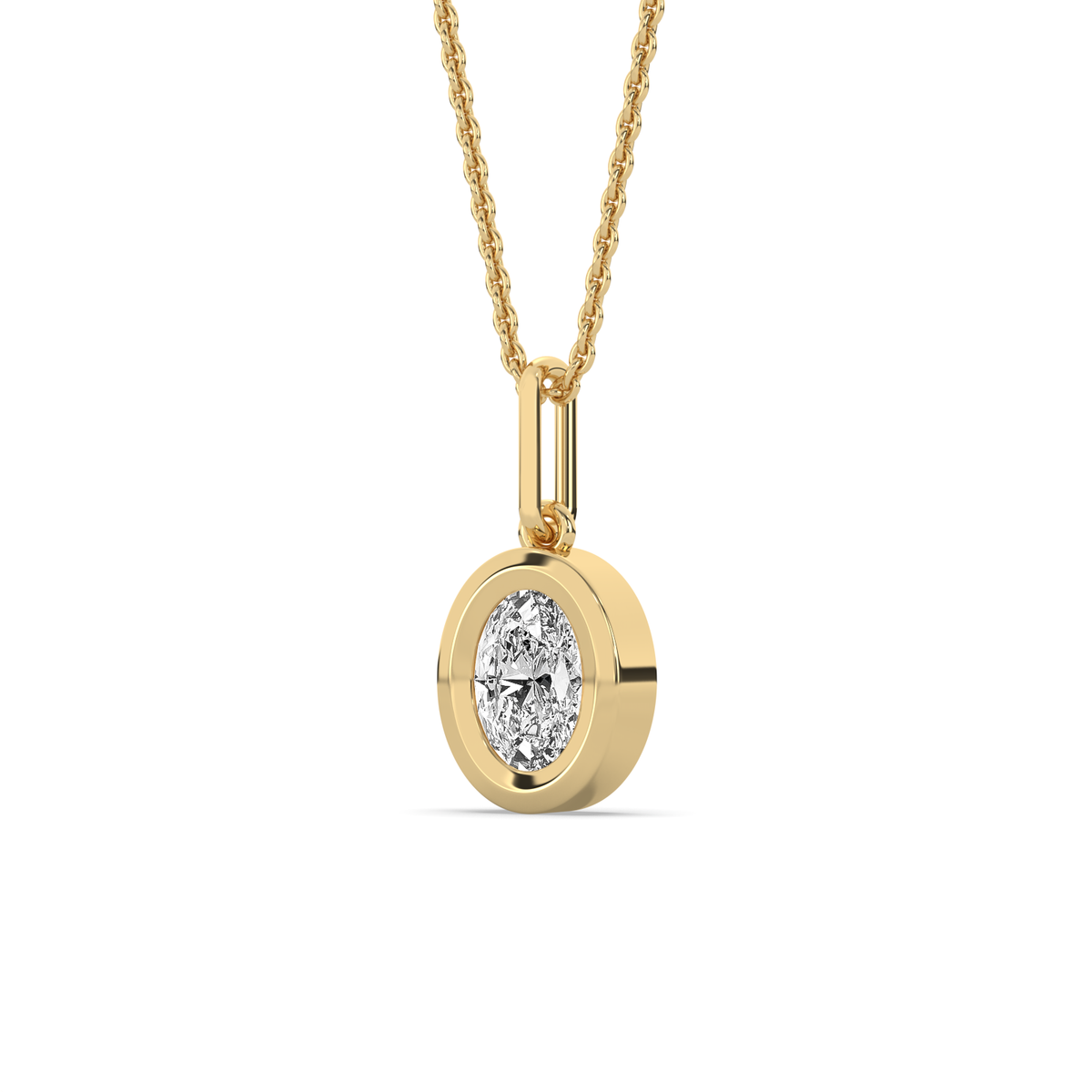 The Bezel Oval Diamond Charm