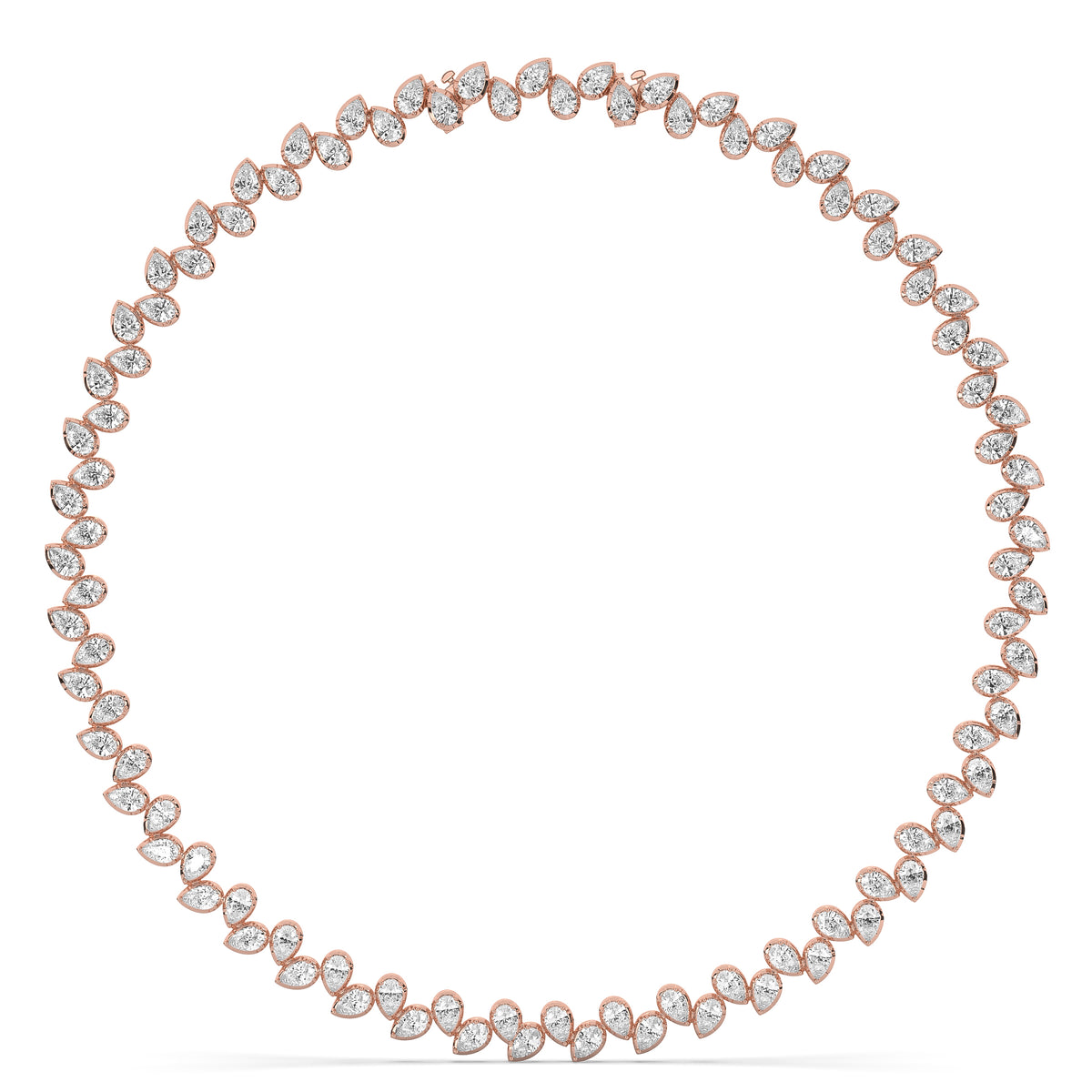 The Reverse Pear Diamond Tennis Necklace
