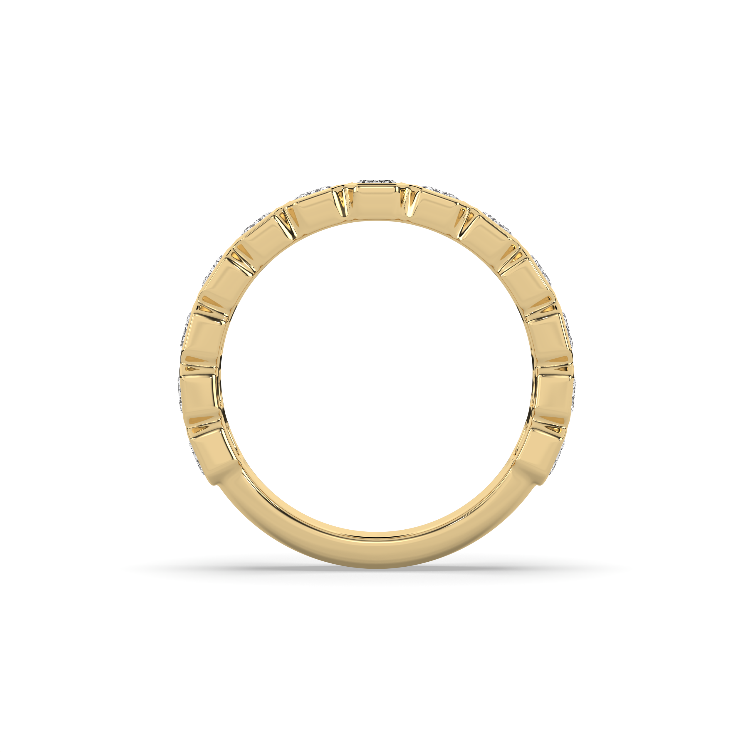 EMERALD DIAMOND BEZEL 3/4 BAND