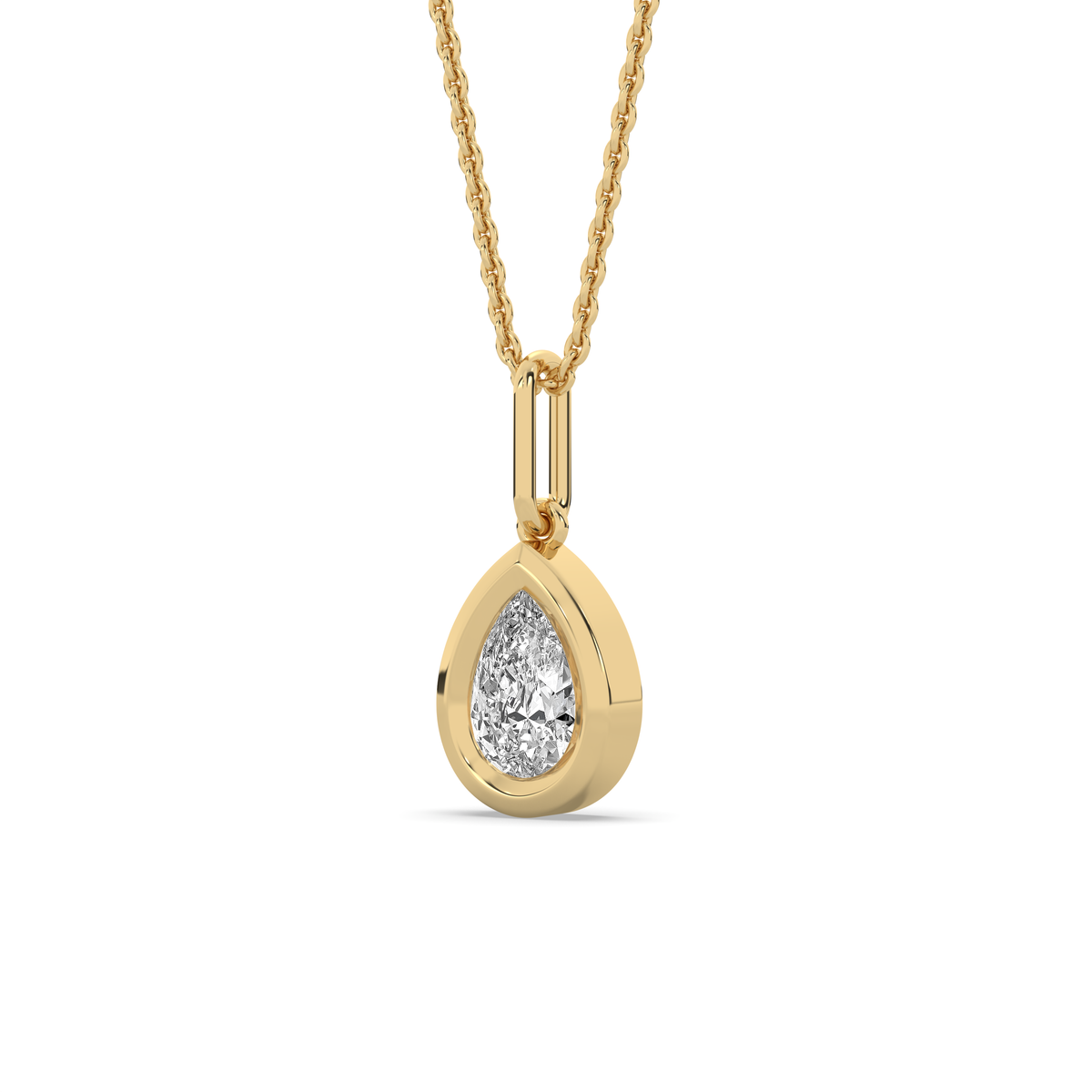 The Bezel Pear Diamond Charm