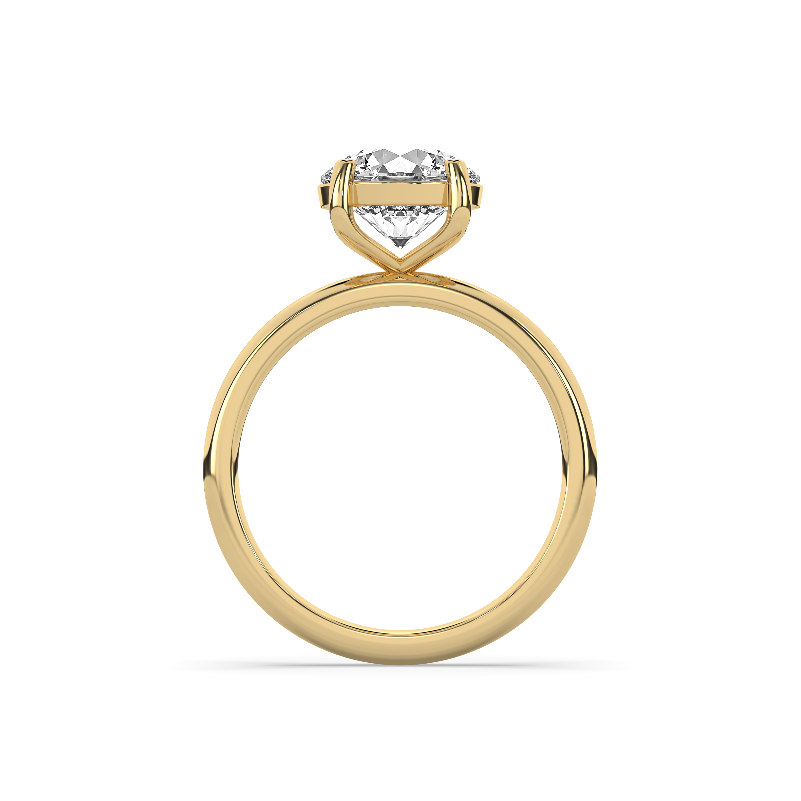 Round Signature Solitaire Engagement Ring