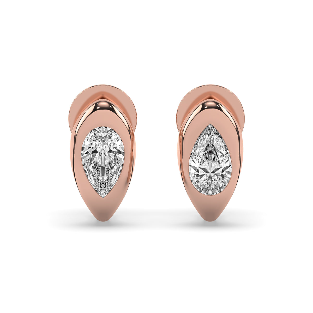 The Large Pear Diamond Stuggie Earrings
