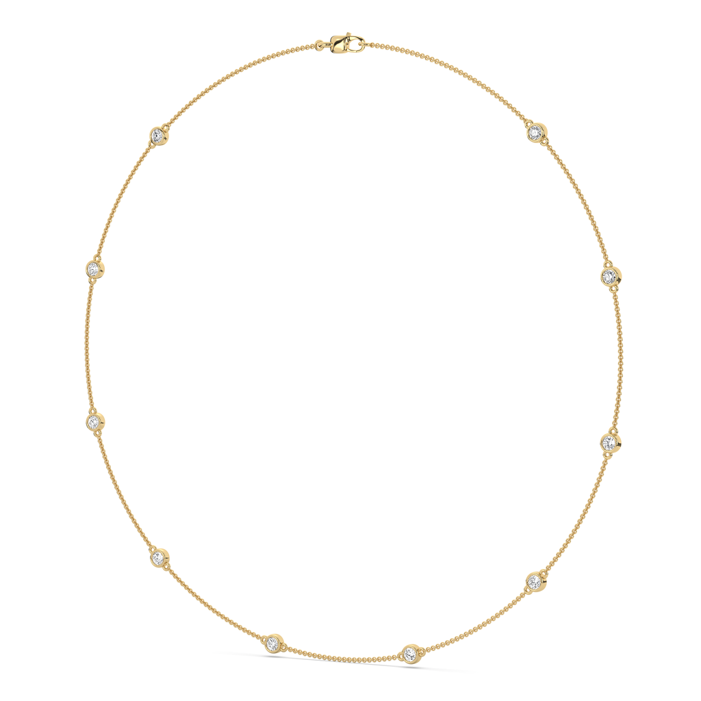 Diamond Bezel Station Necklace