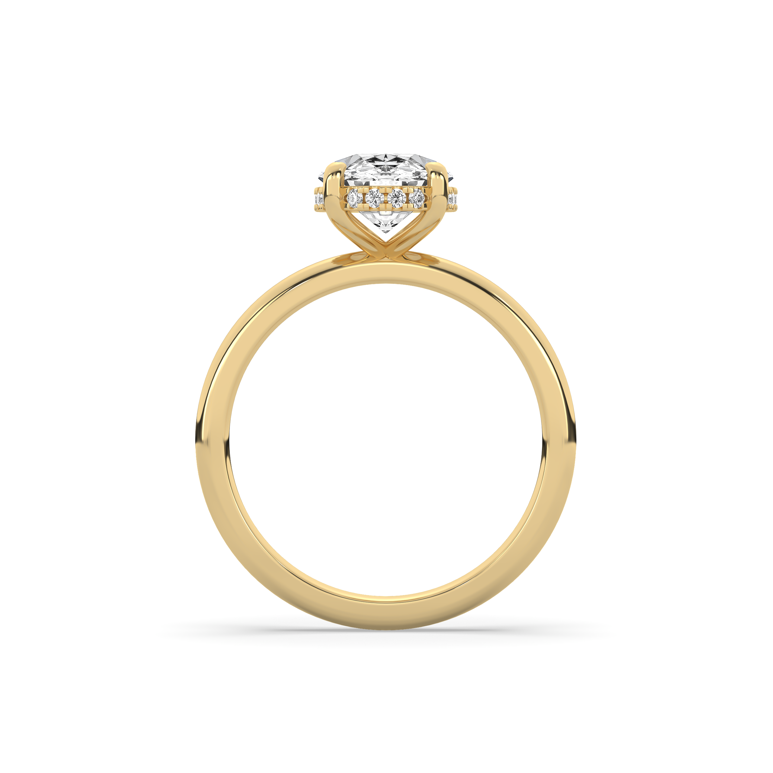 Oval Signature Martini Hidden Halo Solitaire Engagement Ring