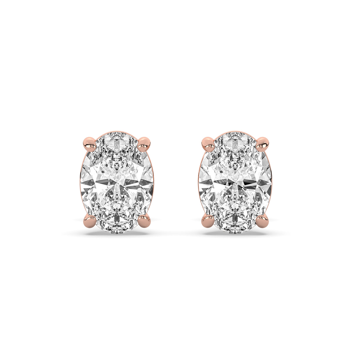 The Oval Diamond Martini Stud Earrings
