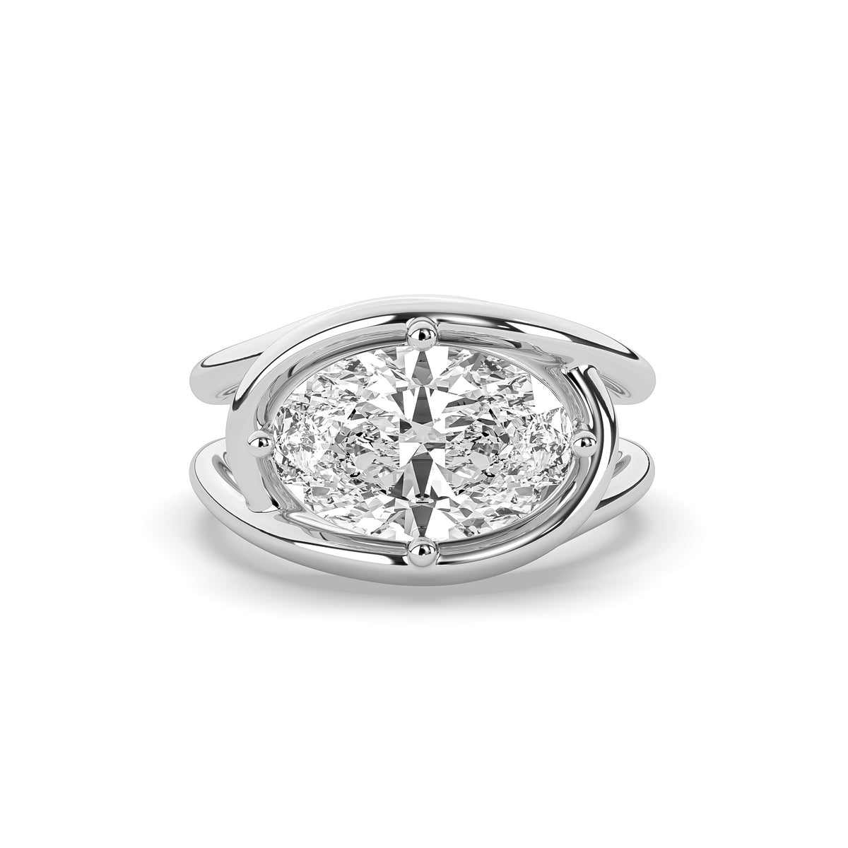 The East-West Oval Diamond Statement Ring