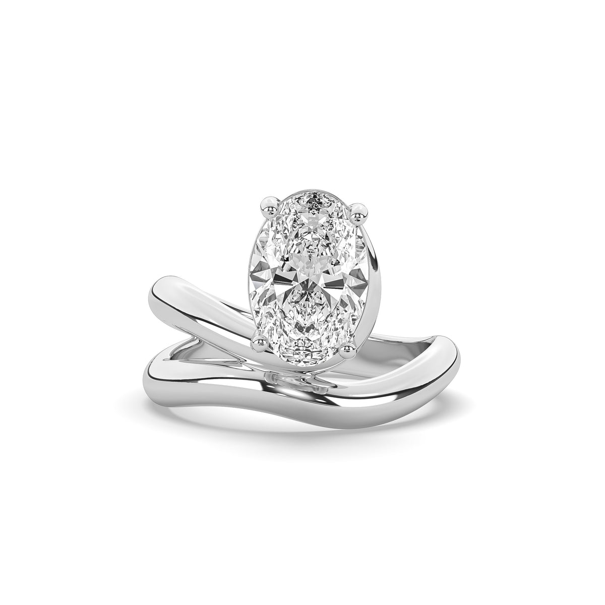 The Oval Diamond Wave Ring