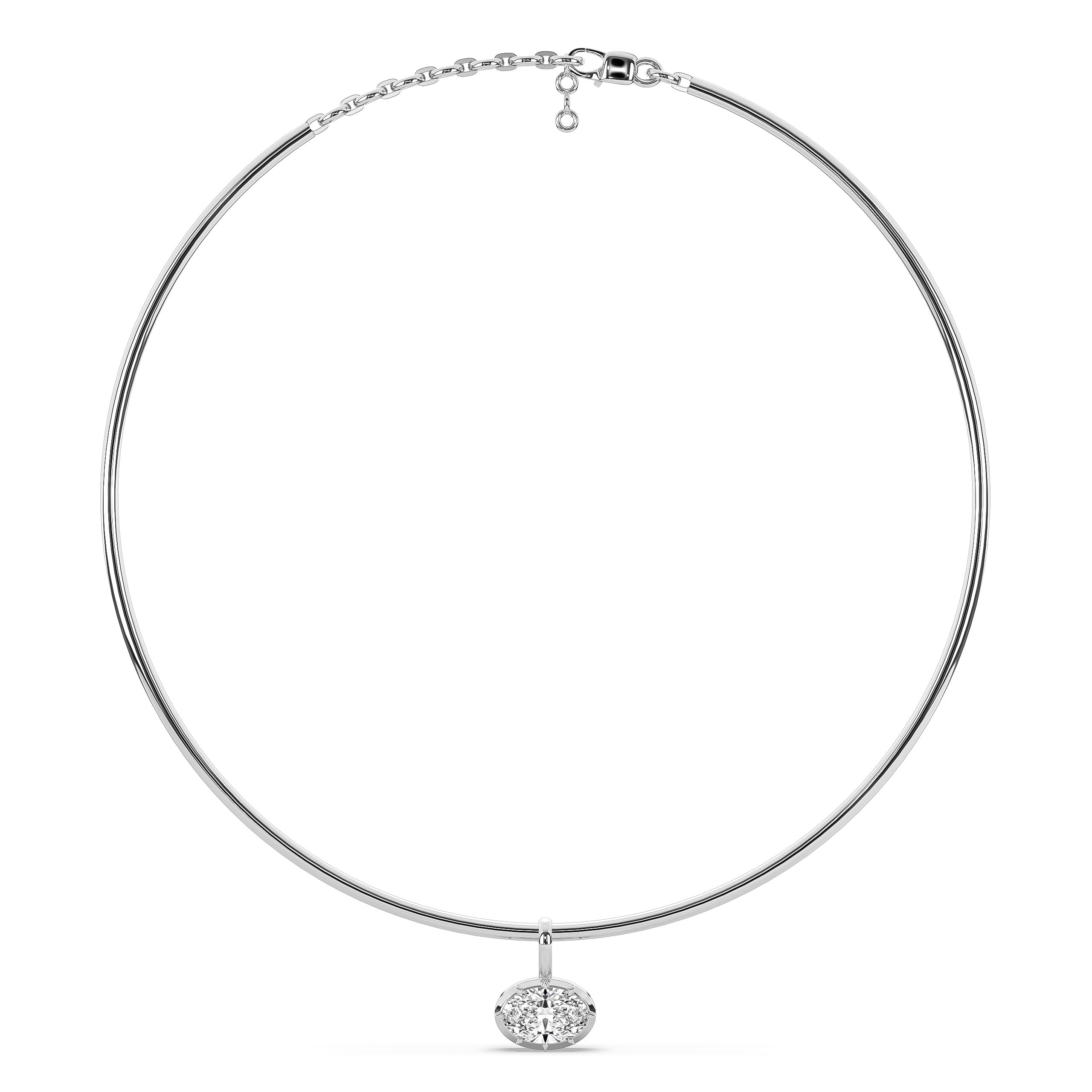 Oval Diamond Victoria Collar Necklace