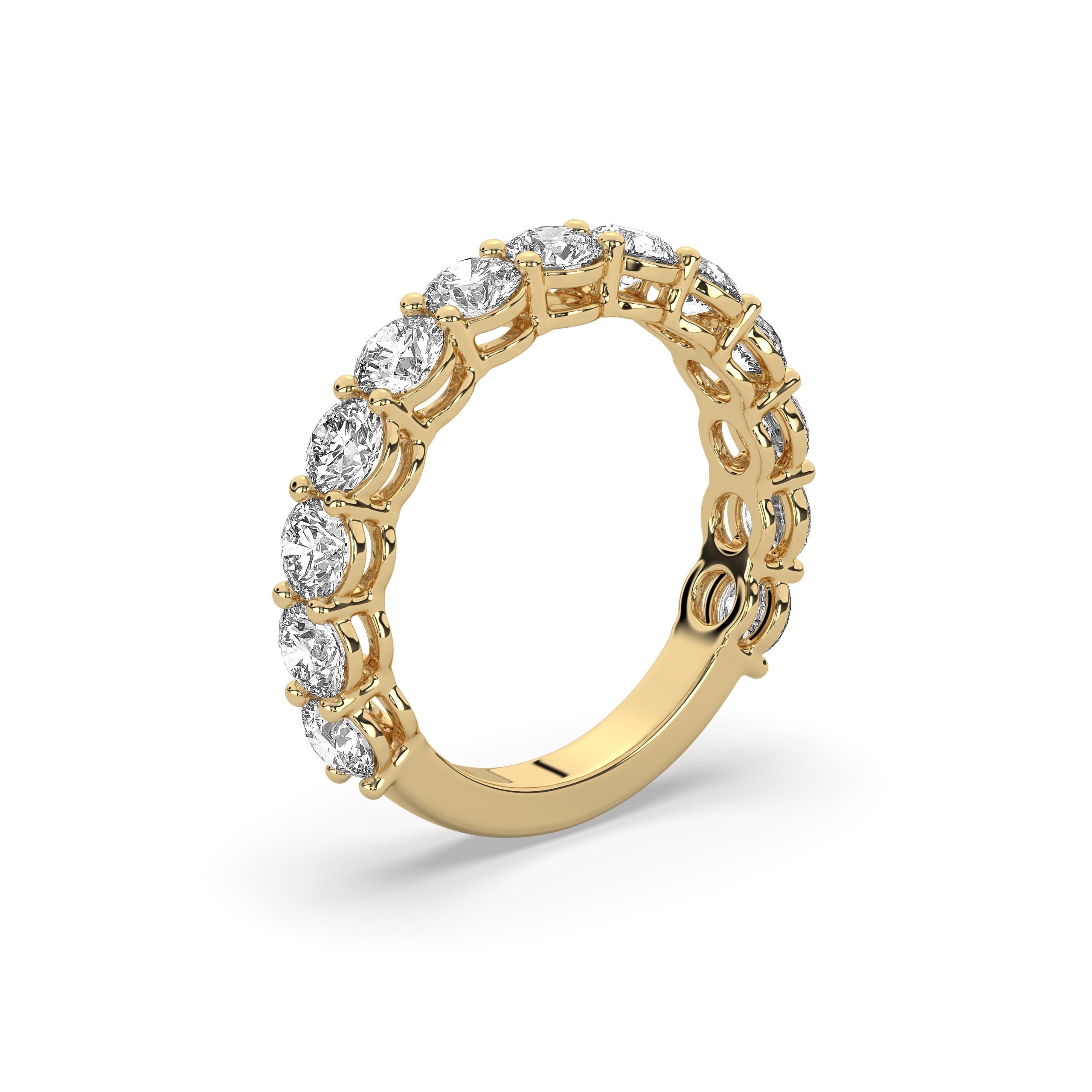 Round Diamond 3/4 Band