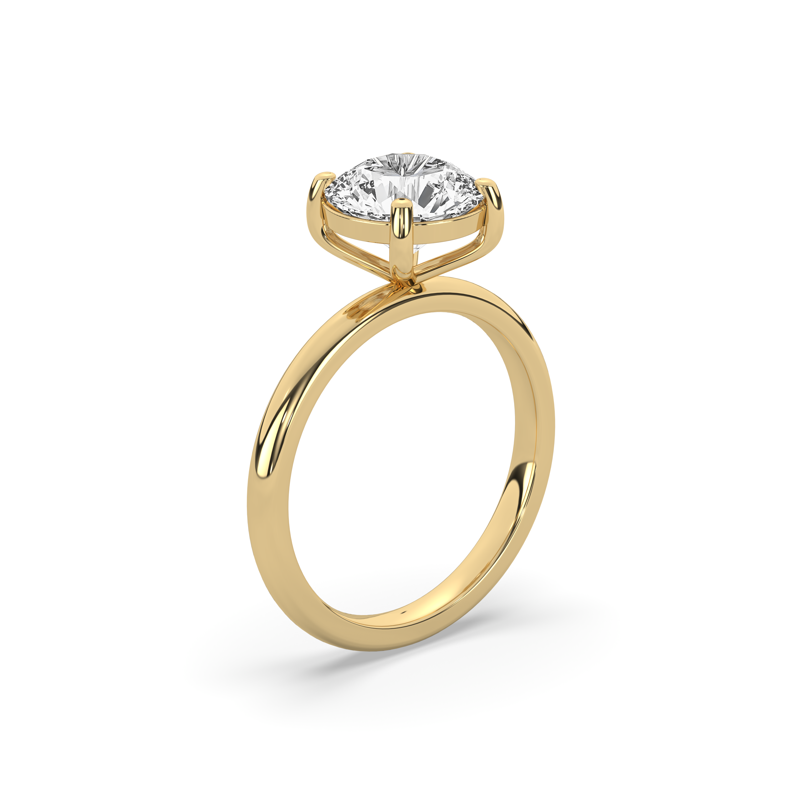 Round Signature Solitaire Engagement Ring