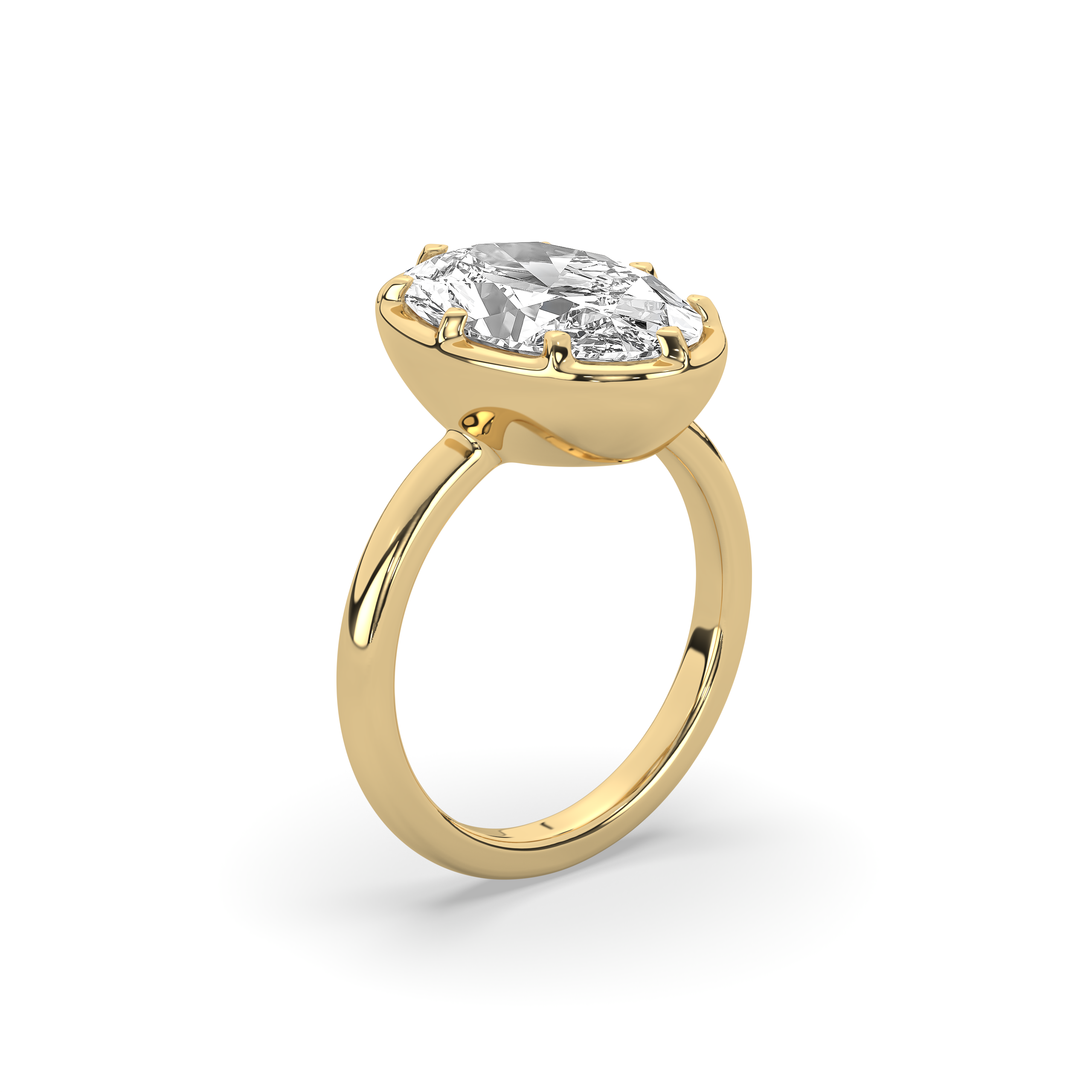 Victoria Oval Diamond Button Back Ring