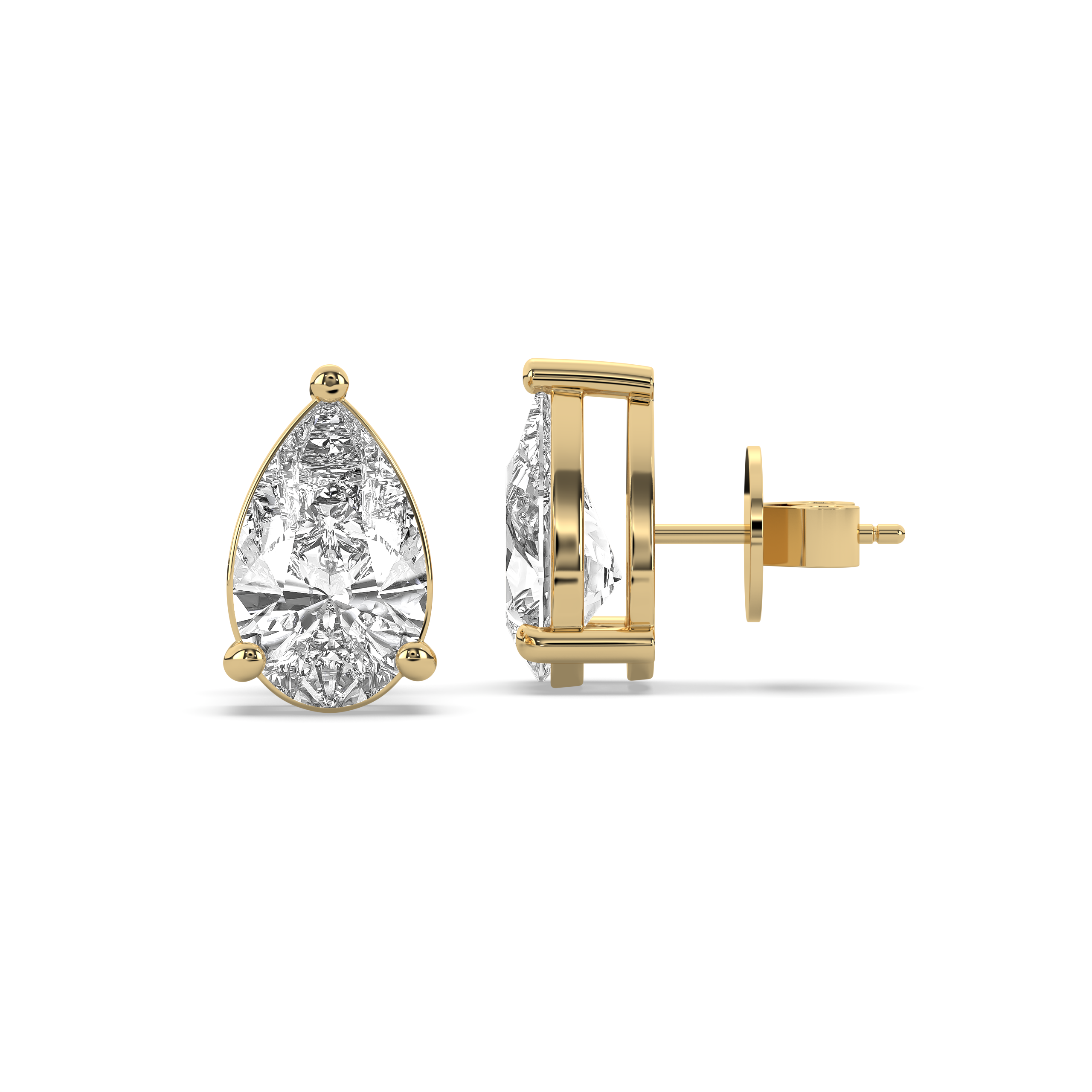 Pear Diamond Solitaire Studs