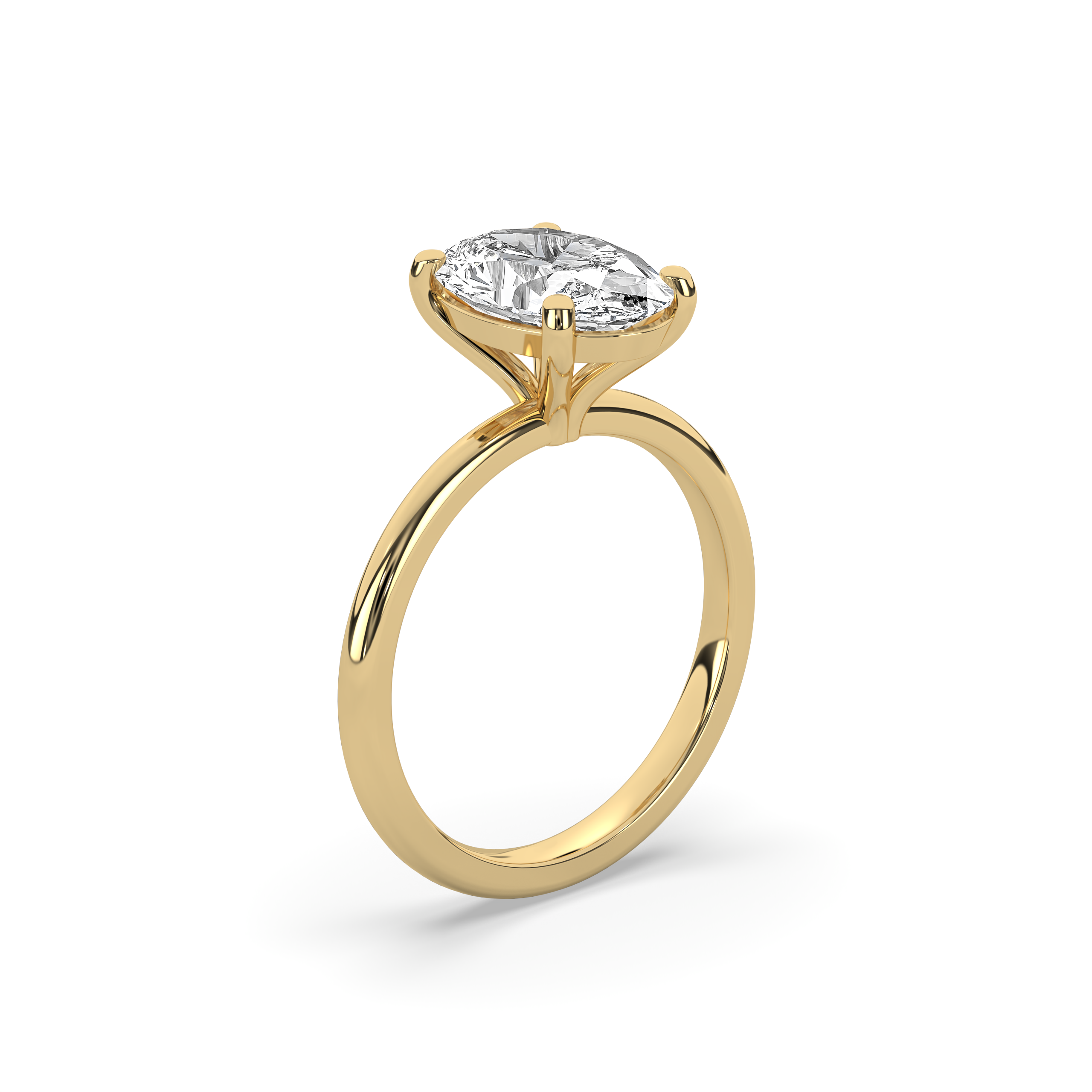 Oval Martini Solitaire Engagement Ring