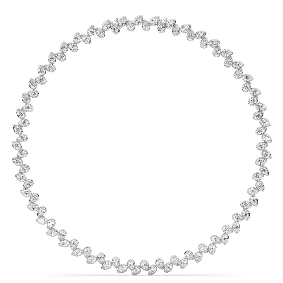 The Reverse Pear Diamond Tennis Necklace