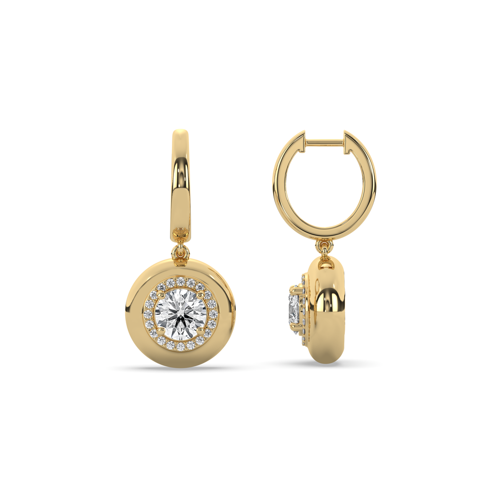 Diamond Drop Diana Huggie Earrings