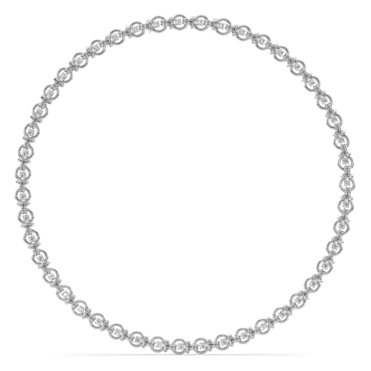 The Round Diamond Gold Knot Chain Necklace