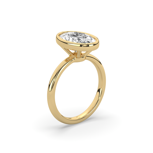 Bezel Oval Diamond Solitaire Ring