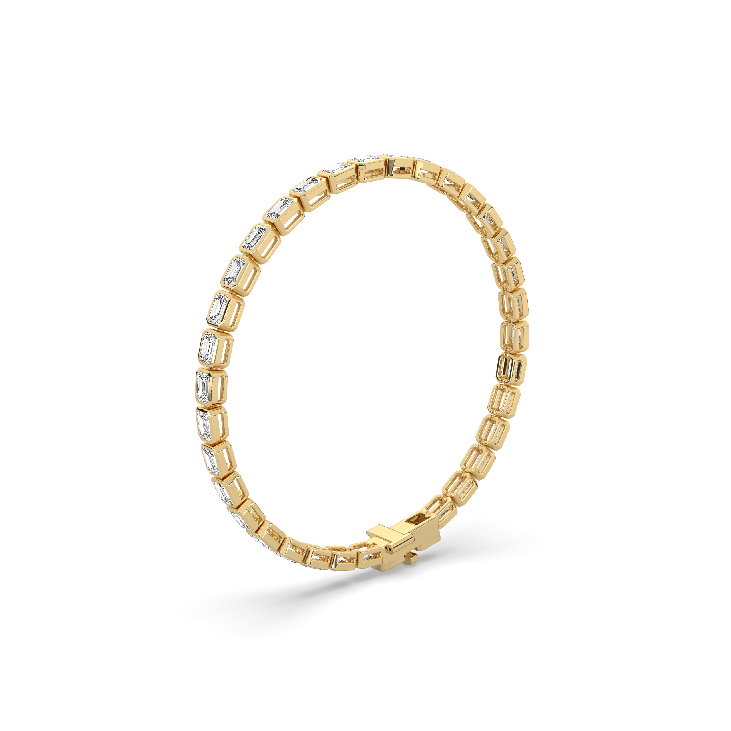 Emerald Diamond Bezel Tennis Bracelet