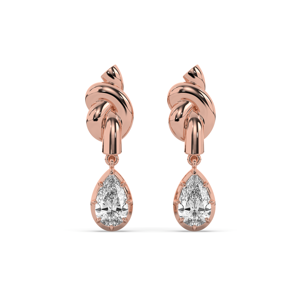 The Pear Diamond Knot Crawler Earrings