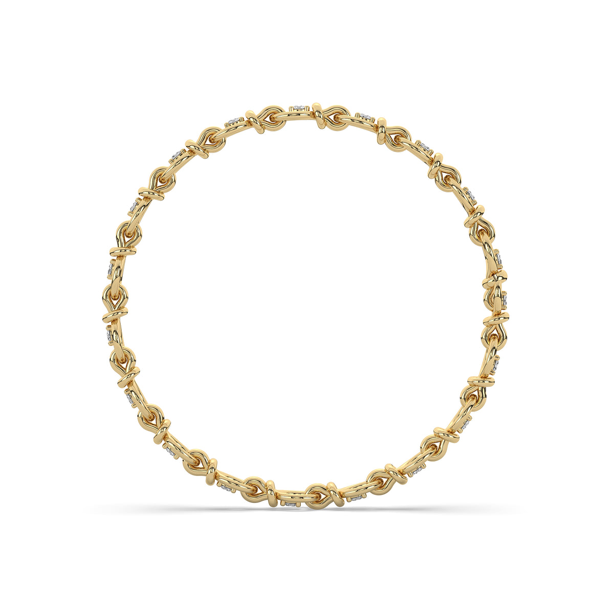 The Diamond Gold Knot Chain Bracelet