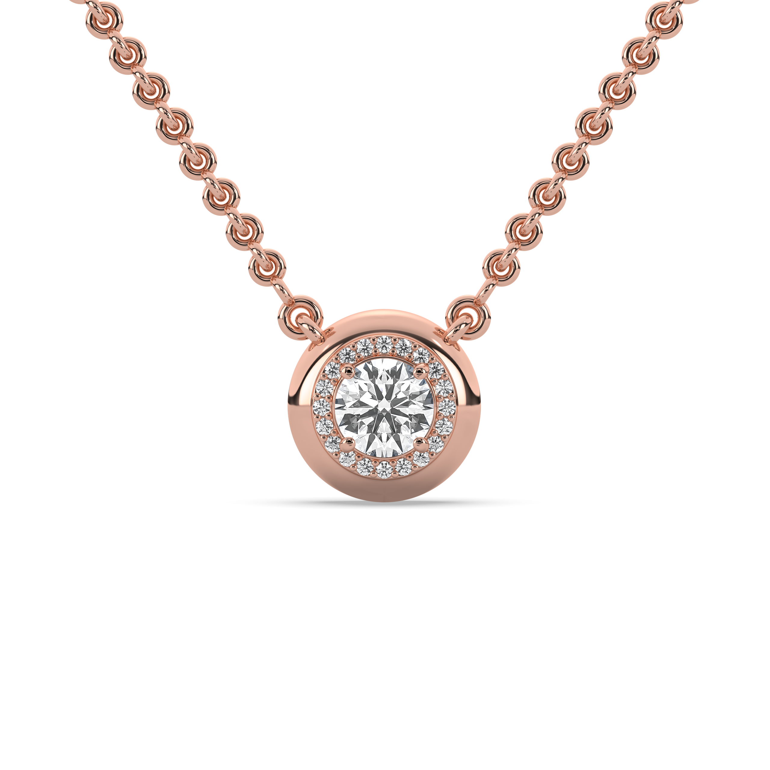 Diana Diamond Halo Pendant Necklace