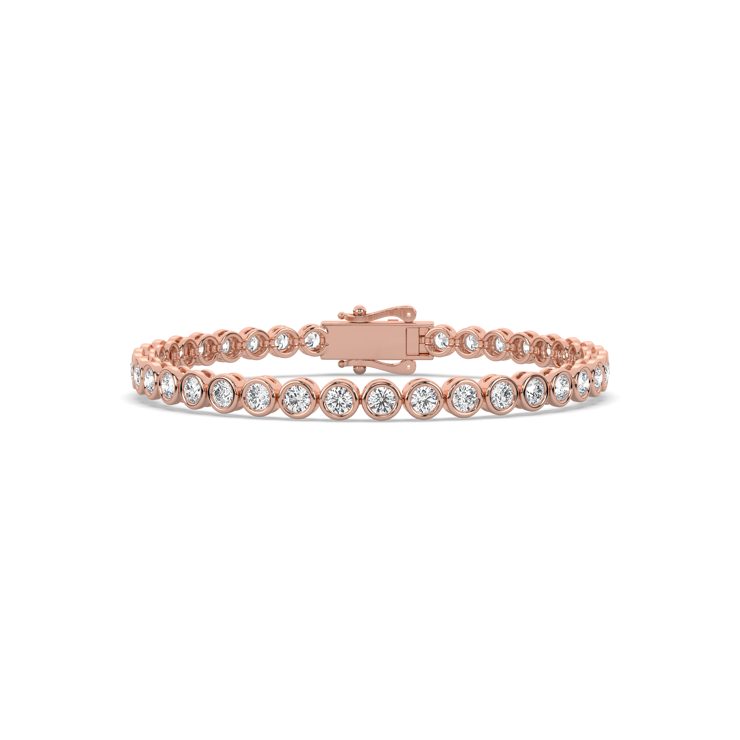 Bezel Round Diamond Tennis Bracelet