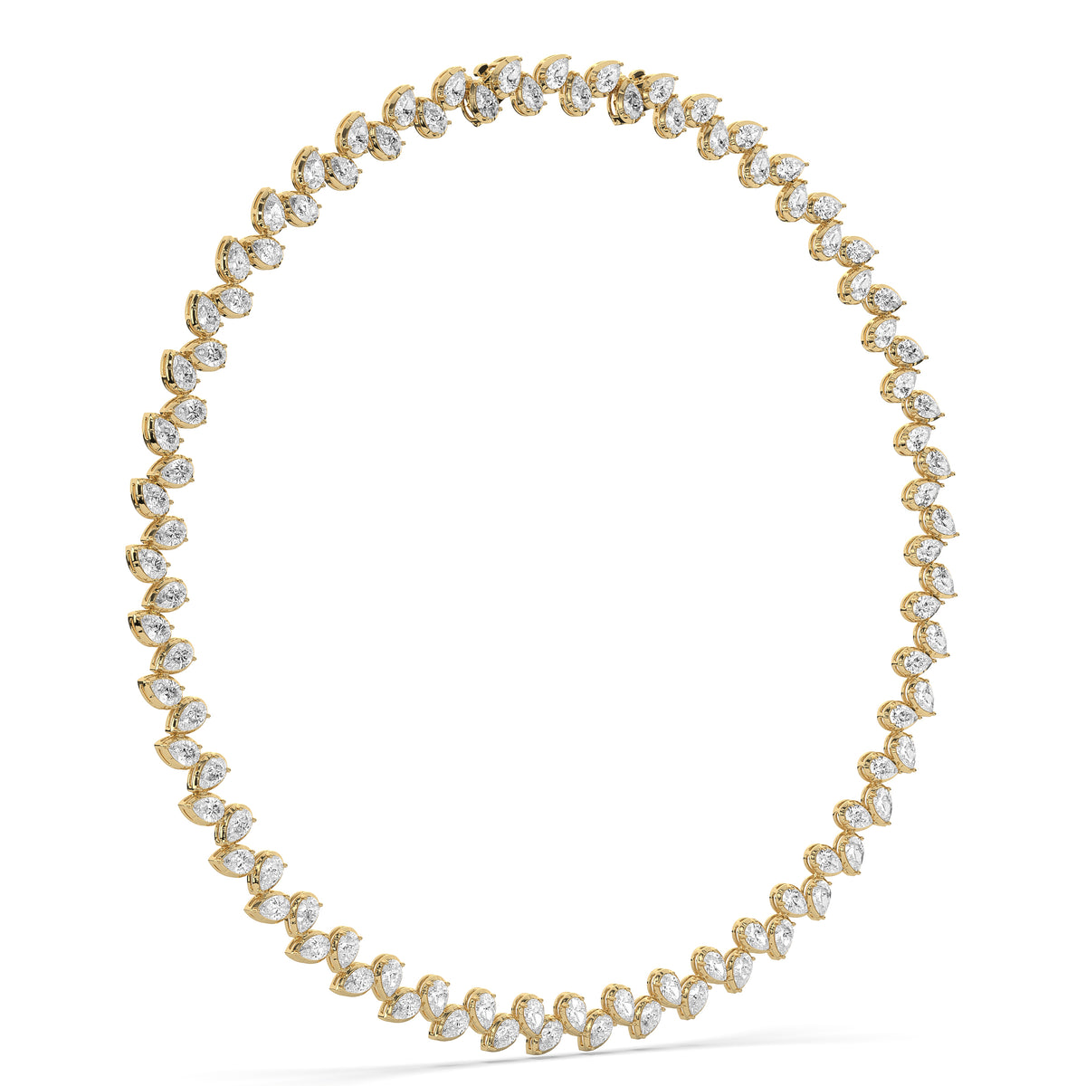 The Reverse Pear Diamond Tennis Necklace