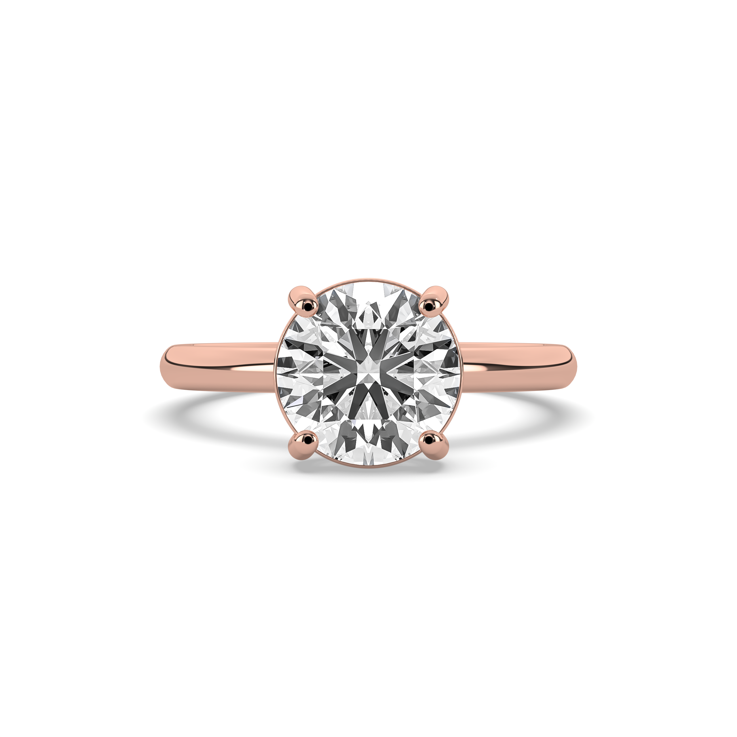 Round Signature Solitaire Engagement Ring