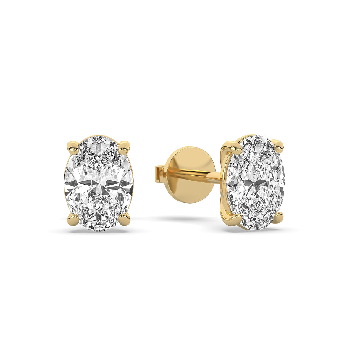 The Oval Diamond Martini Stud Earrings