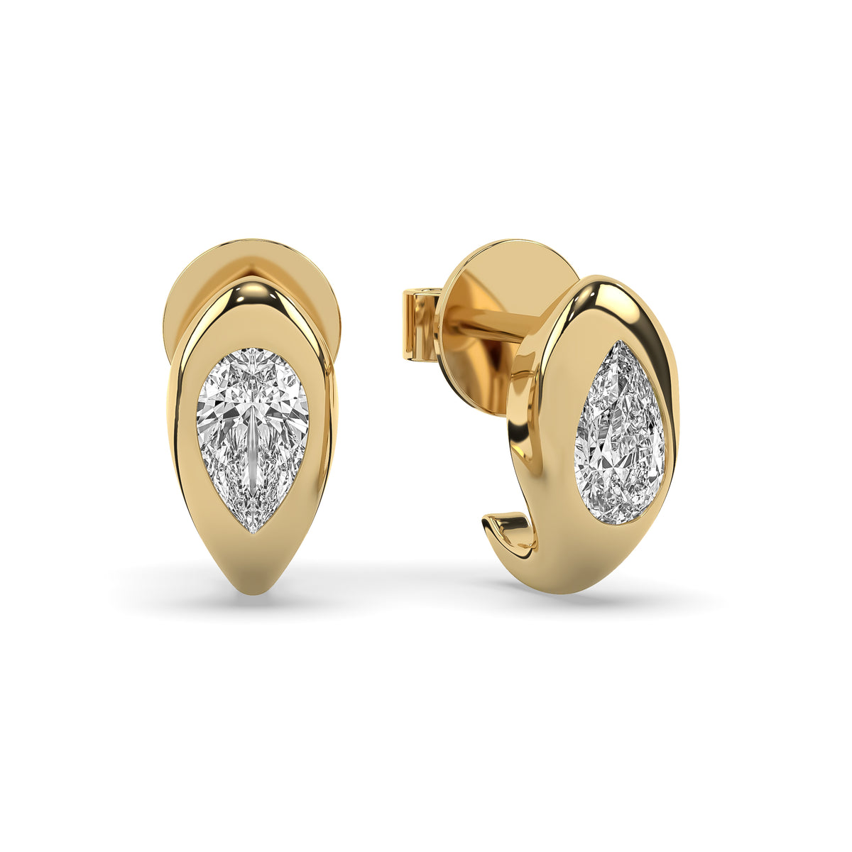 The Large Pear Diamond Stuggie Earrings