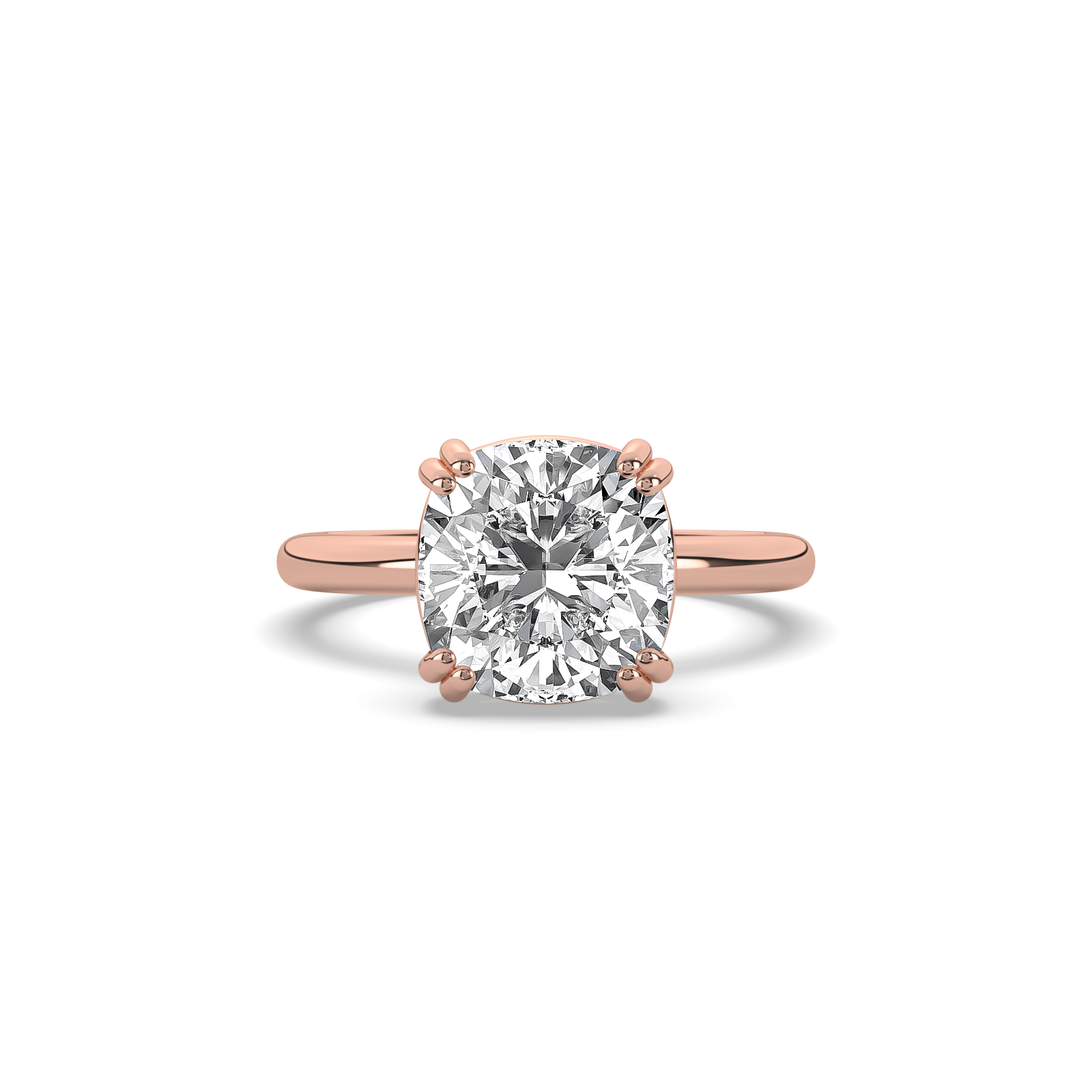 Cushion Double Prong Solitaire Engagement Ring