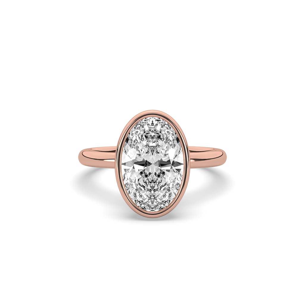 Bezel Oval Diamond Solitaire Ring