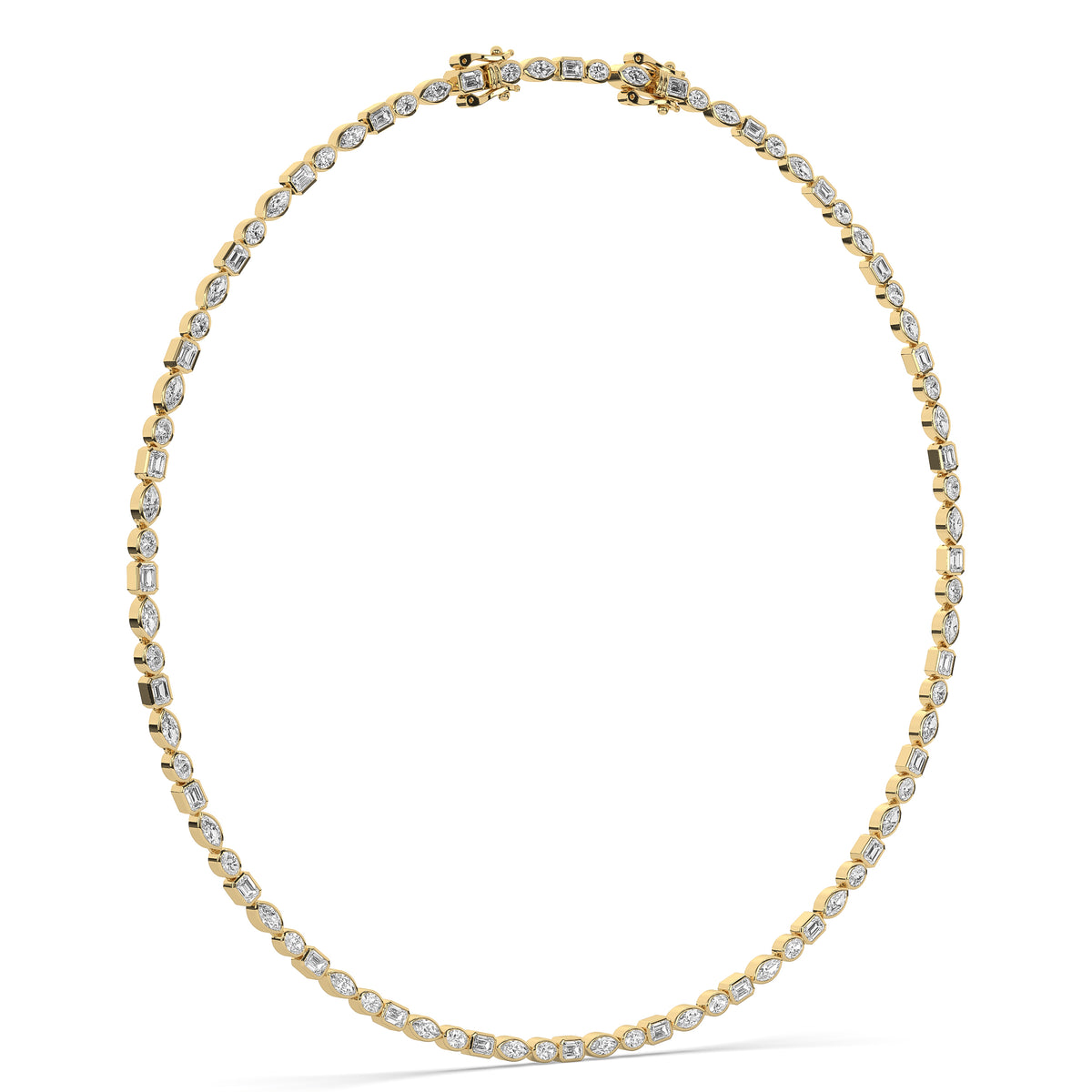 The Bezel Mixed-Cut Diamond Tennis Necklace