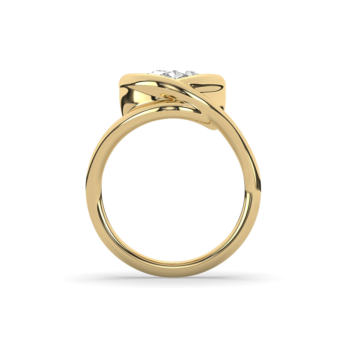 The Oval Diamond Wave Solitaire Ring