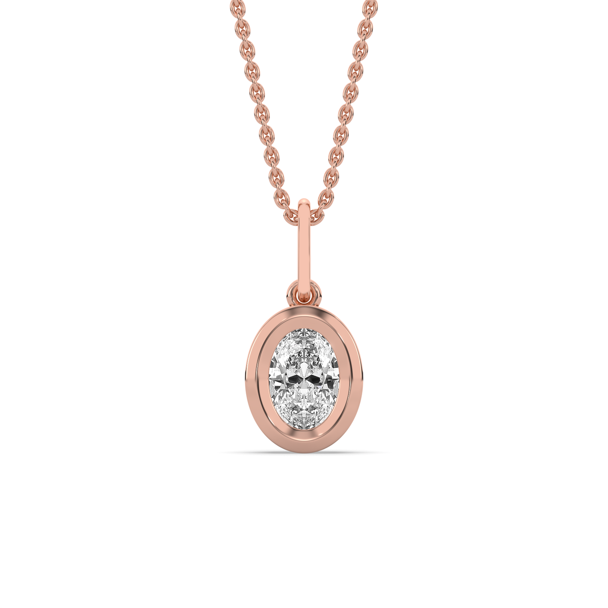 The Bezel Oval Diamond Charm