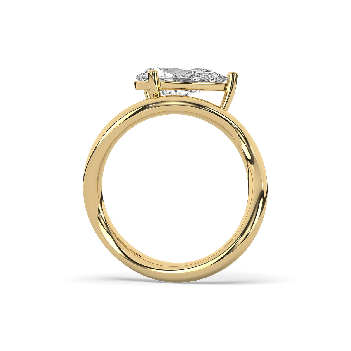 The Pear Diamond Wave Signet Ring