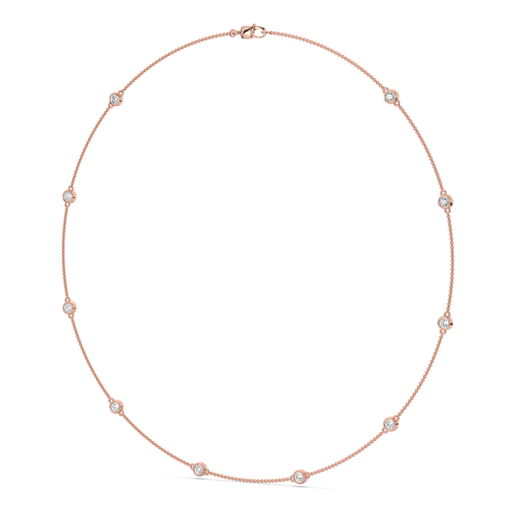 Diamond Bezel Station Necklace