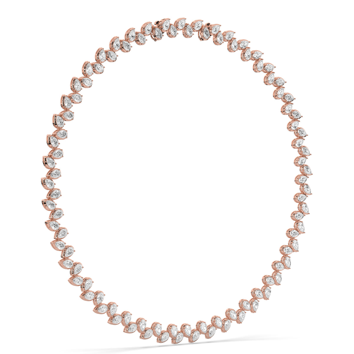 The Reverse Pear Diamond Tennis Necklace