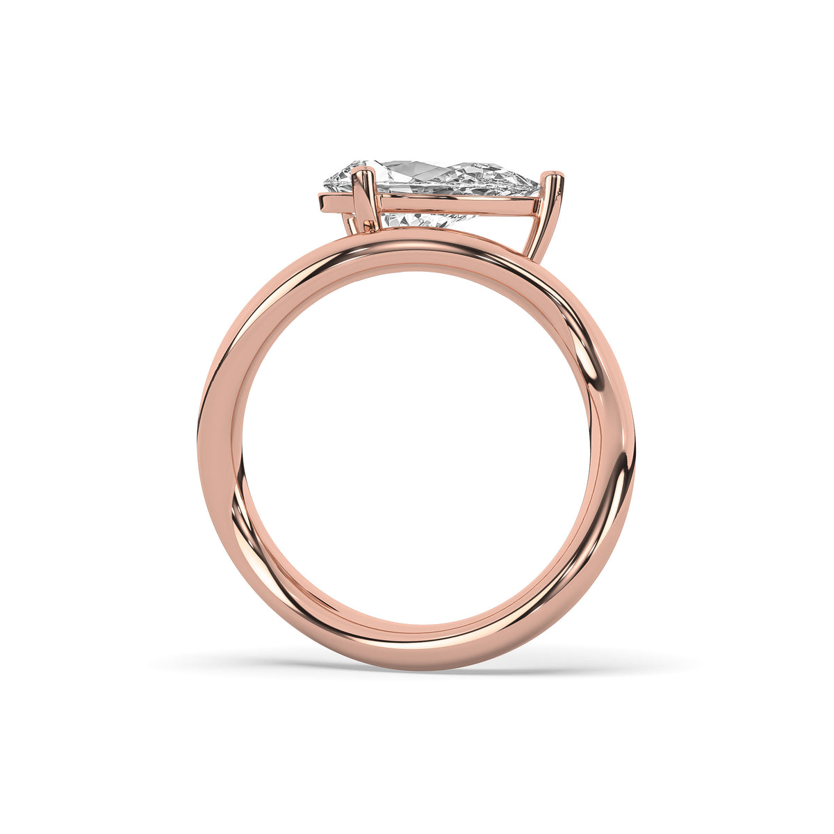 The Pear Diamond Wave Signet Ring