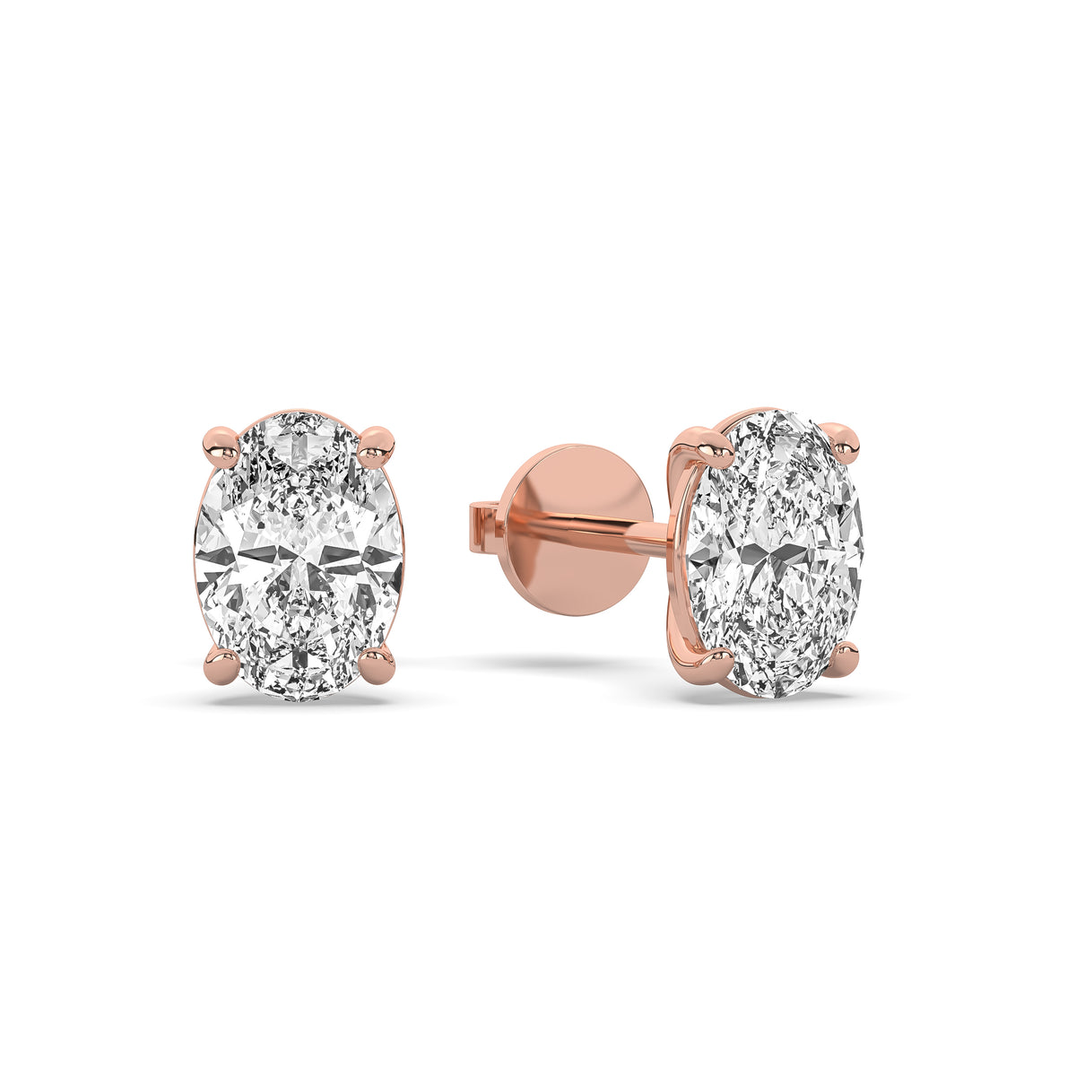 The Oval Diamond Martini Stud Earrings