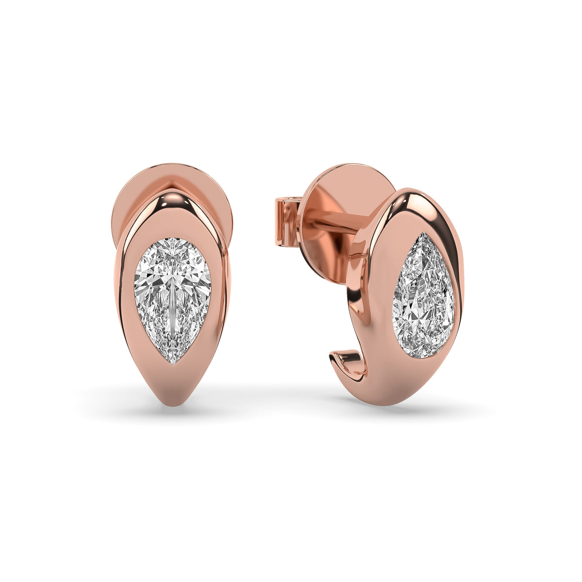 The Large Pear Diamond Stuggie Earrings