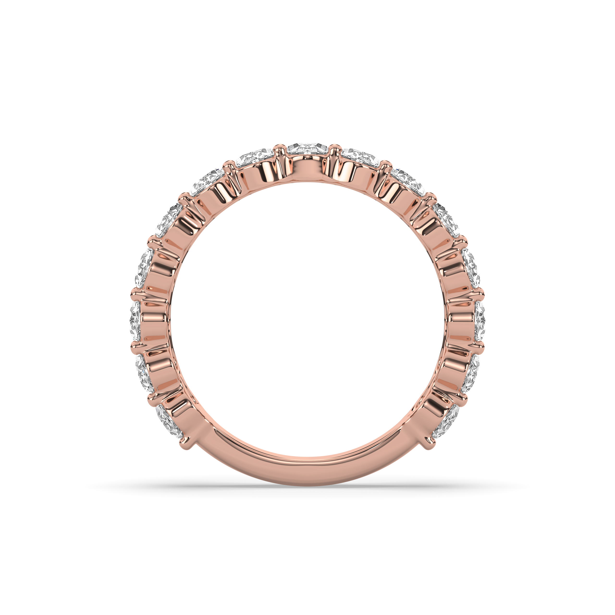 Oval Diamond 3/4 Band