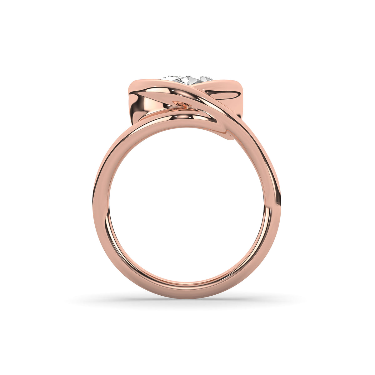 The Oval Diamond Wave Solitaire Ring