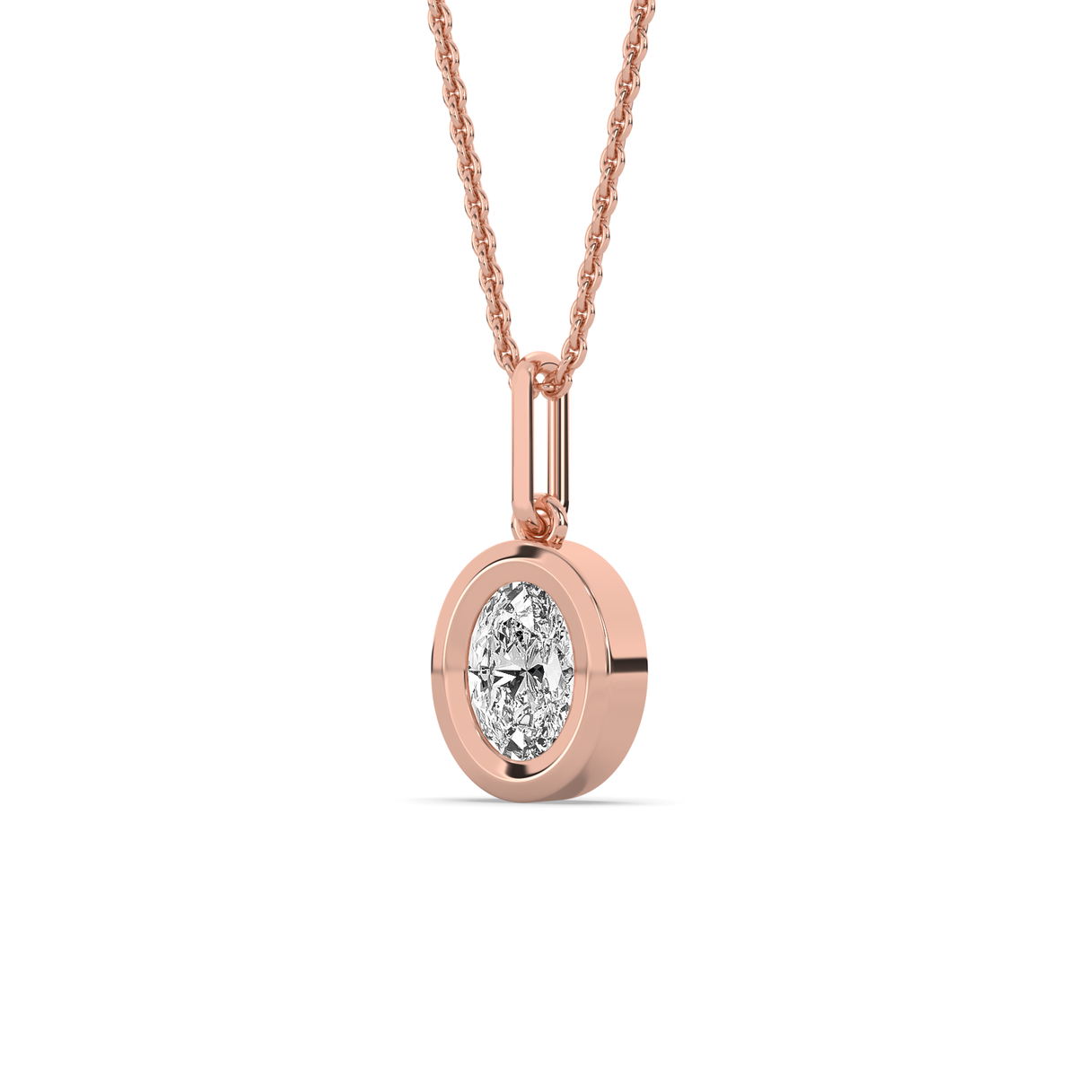 The Bezel Oval Diamond Charm